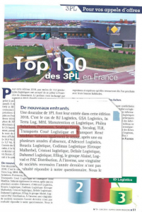 Article du top 150 des logisticiens 3pl Transports Coue