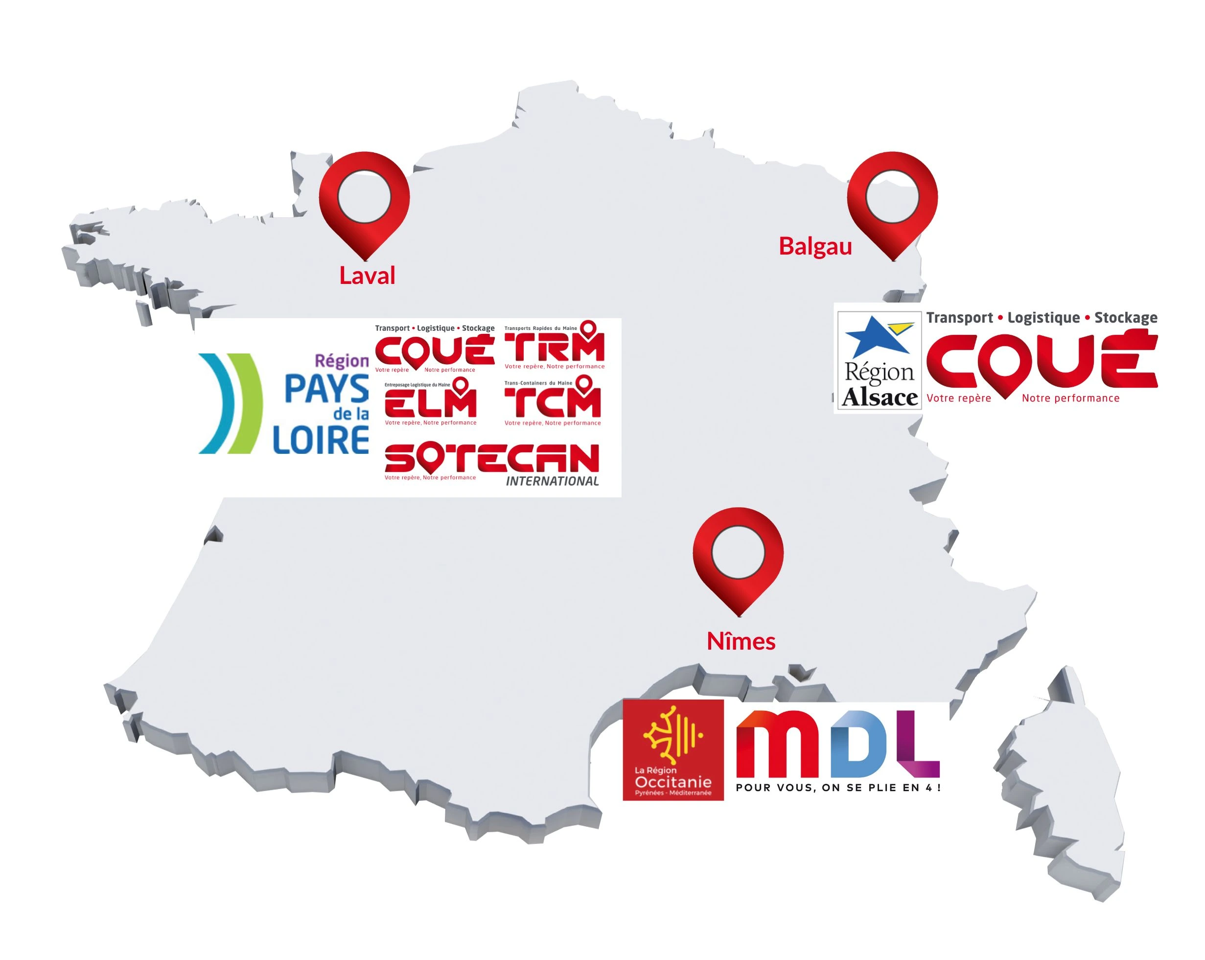 Implantations groupe Coué TRM